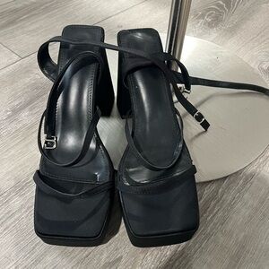 Public Desire Black Strappy Heels